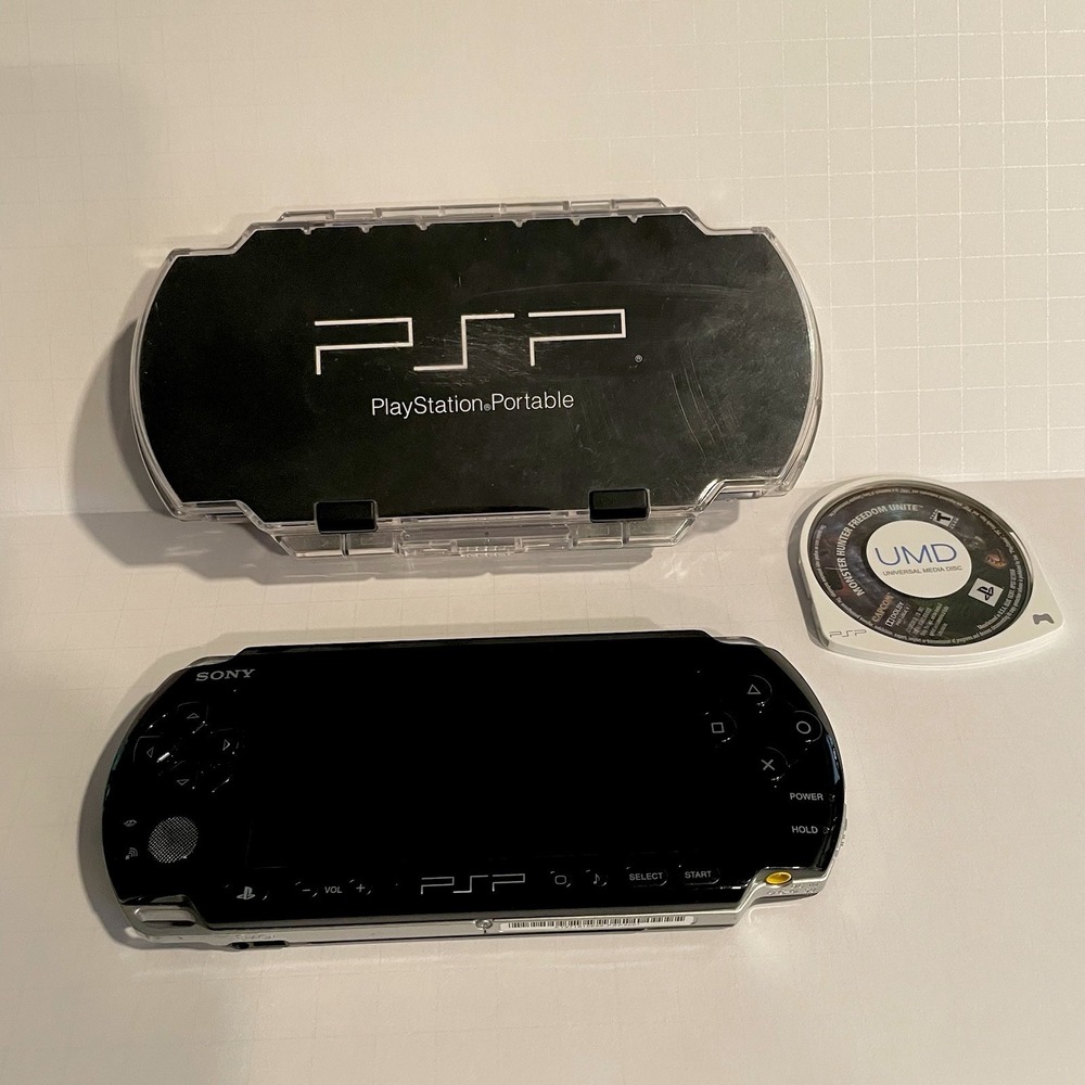 Sony PSP-3001 Black Console W/ Monster Hunter Freedom Unite Parts or Repair